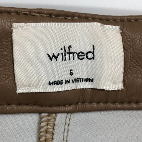 Aritzia Wilfred the Melina Vegan leather tan / camel pants size 6 - Picture 8 of 16